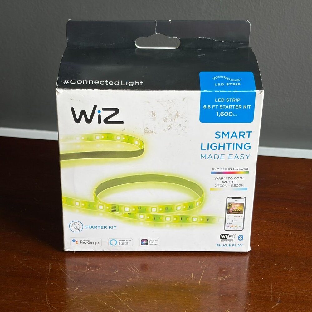 WiZ Smart LED Strip 6.6 Ft Starter Kit 1600lm WiFi 16M Colors Works Alexa Google